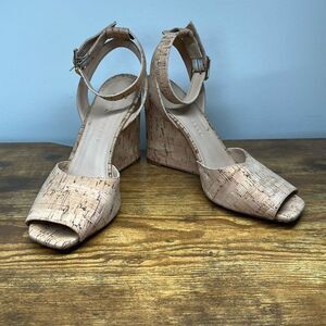 Veronica Beard Women's Cyndi Wedge Cork Sandals‎ size 7.5 Made in Italy